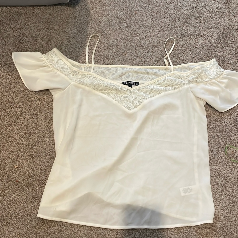 Express, adorable off the shoulder cream top